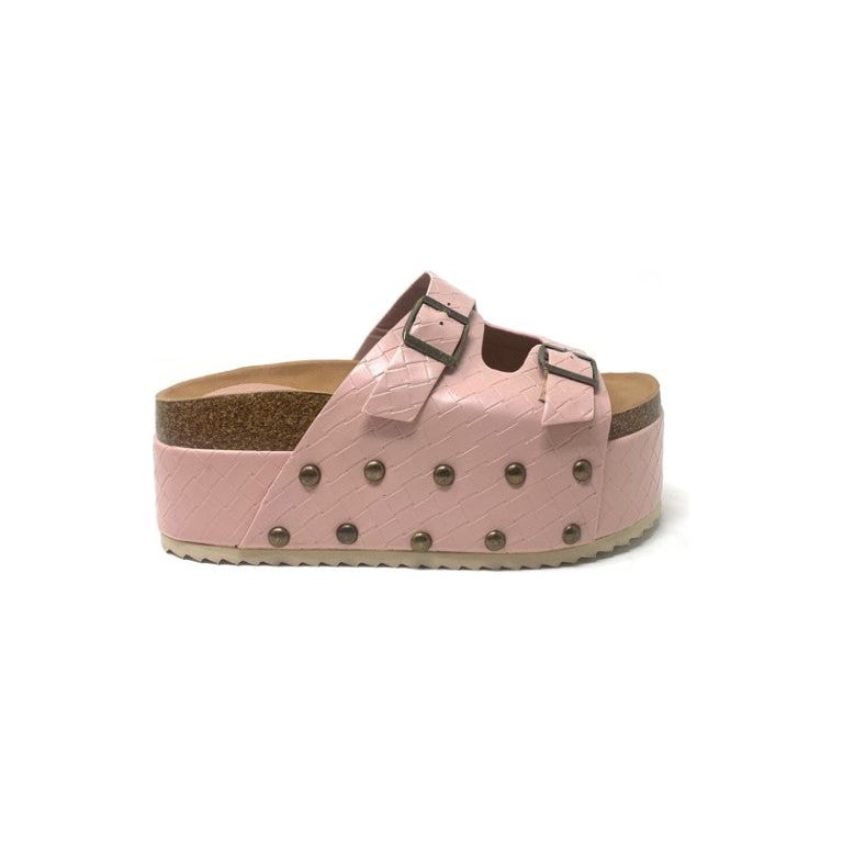 Croc Tears - Women Dual Band Croc Studded Platform Sandal