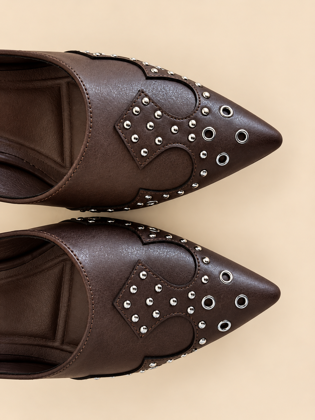 NO TIME | Stud Lace-Up Mule Wood Heels