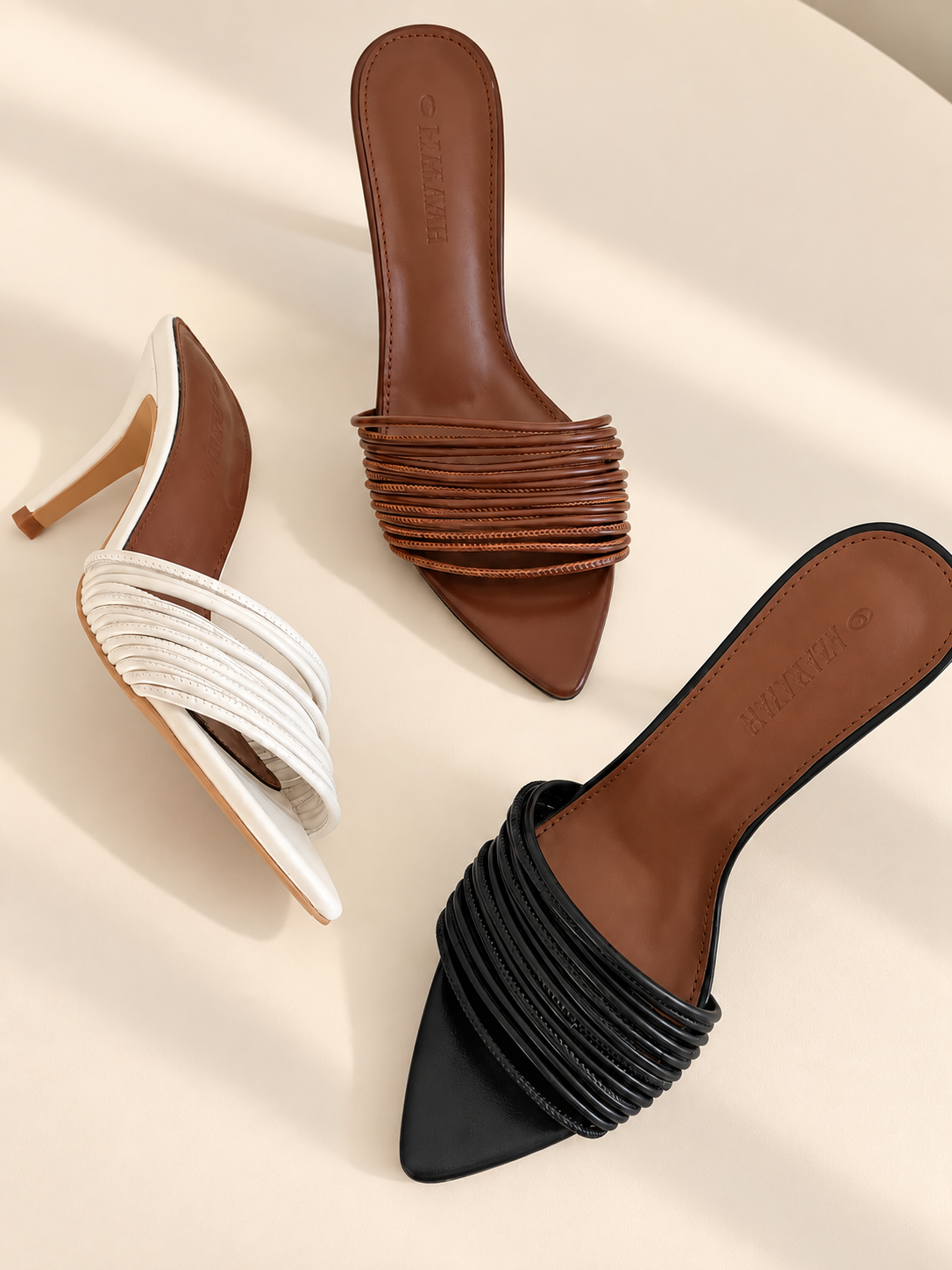Delight | Multi-Strap Pointed Toe Mule Heel