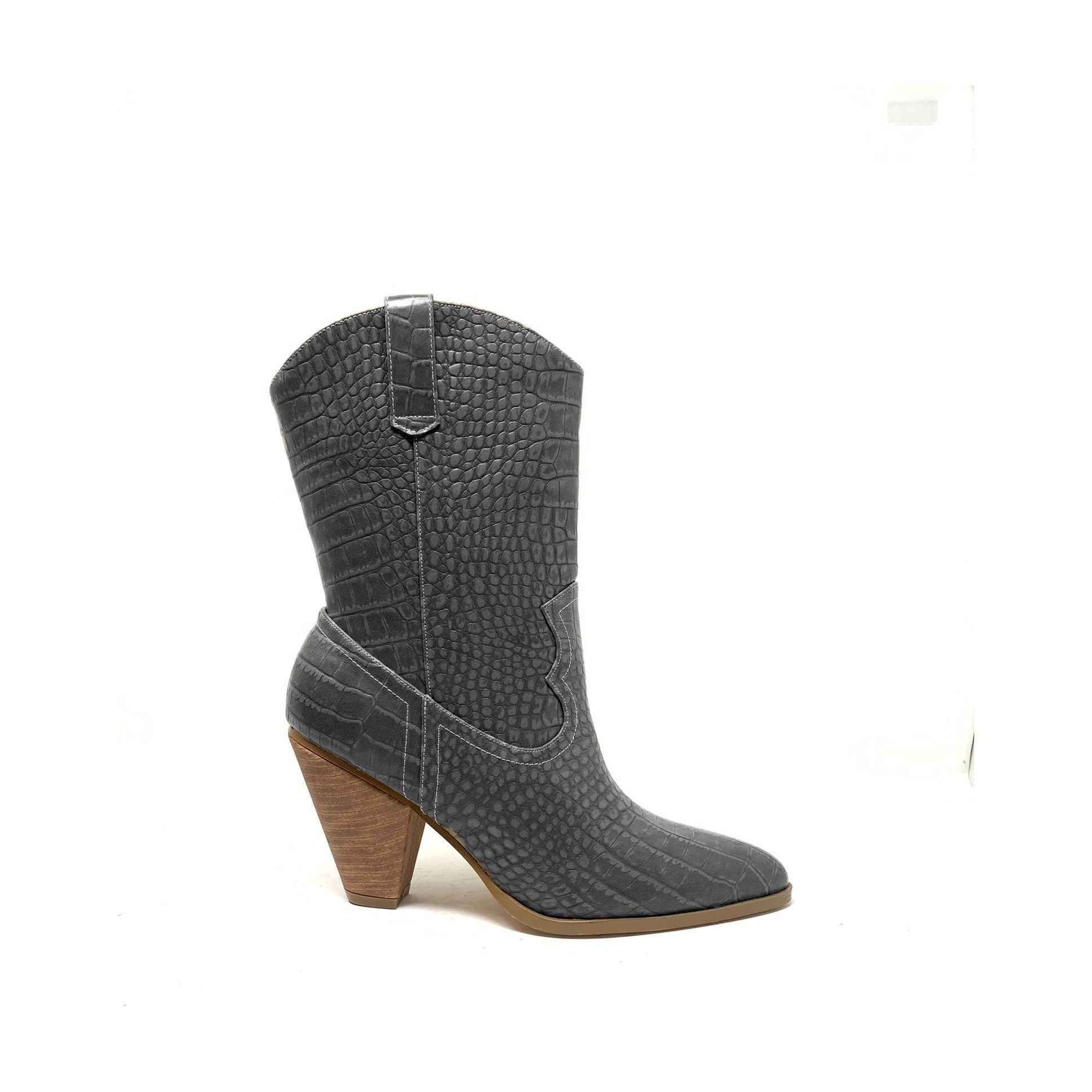 Feeling - Women Ankle Croc Cowboy Boots