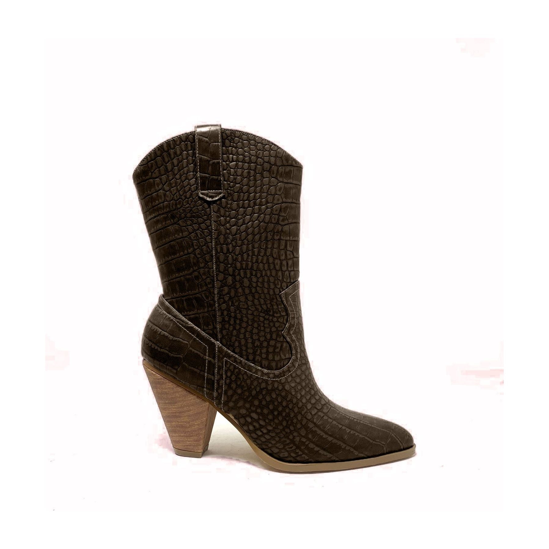 Feeling - Women Ankle Croc Cowboy Boots