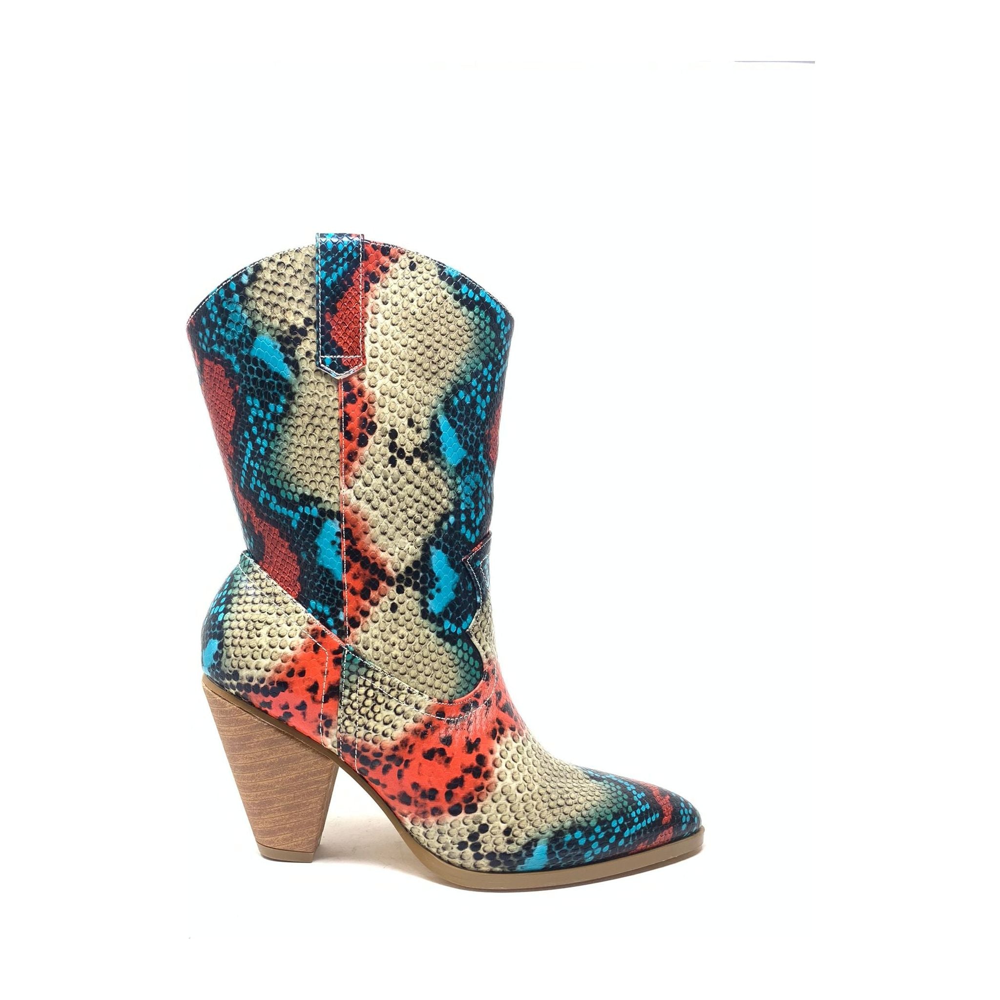 Feeling - Women Ankle Croc Cowboy Boots