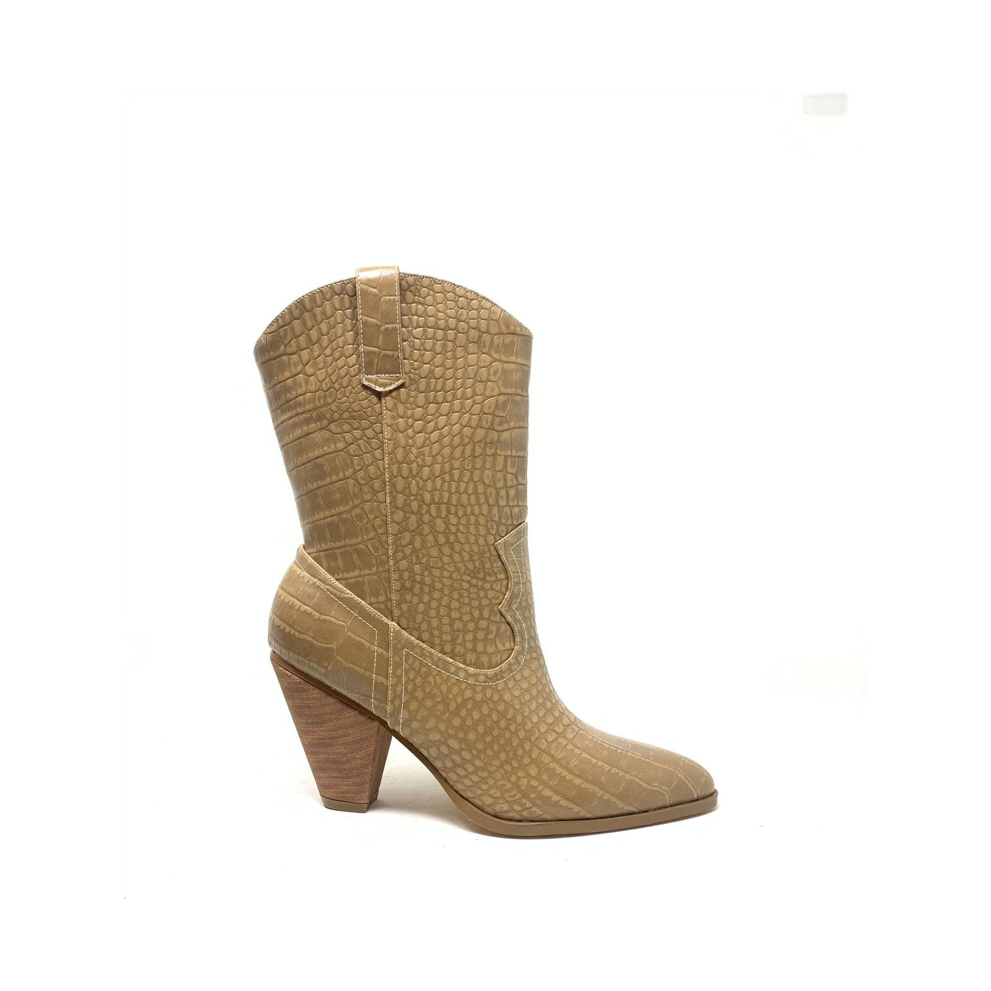 Feeling - Women Ankle Croc Cowboy Boots