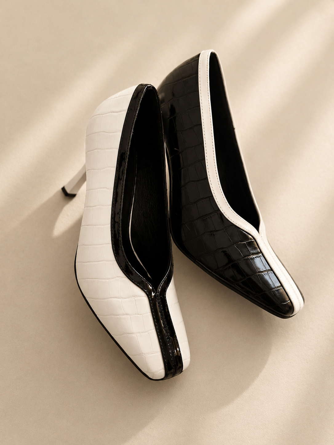 SITTER | Croc Embossed Square Toe Stiletto Pump