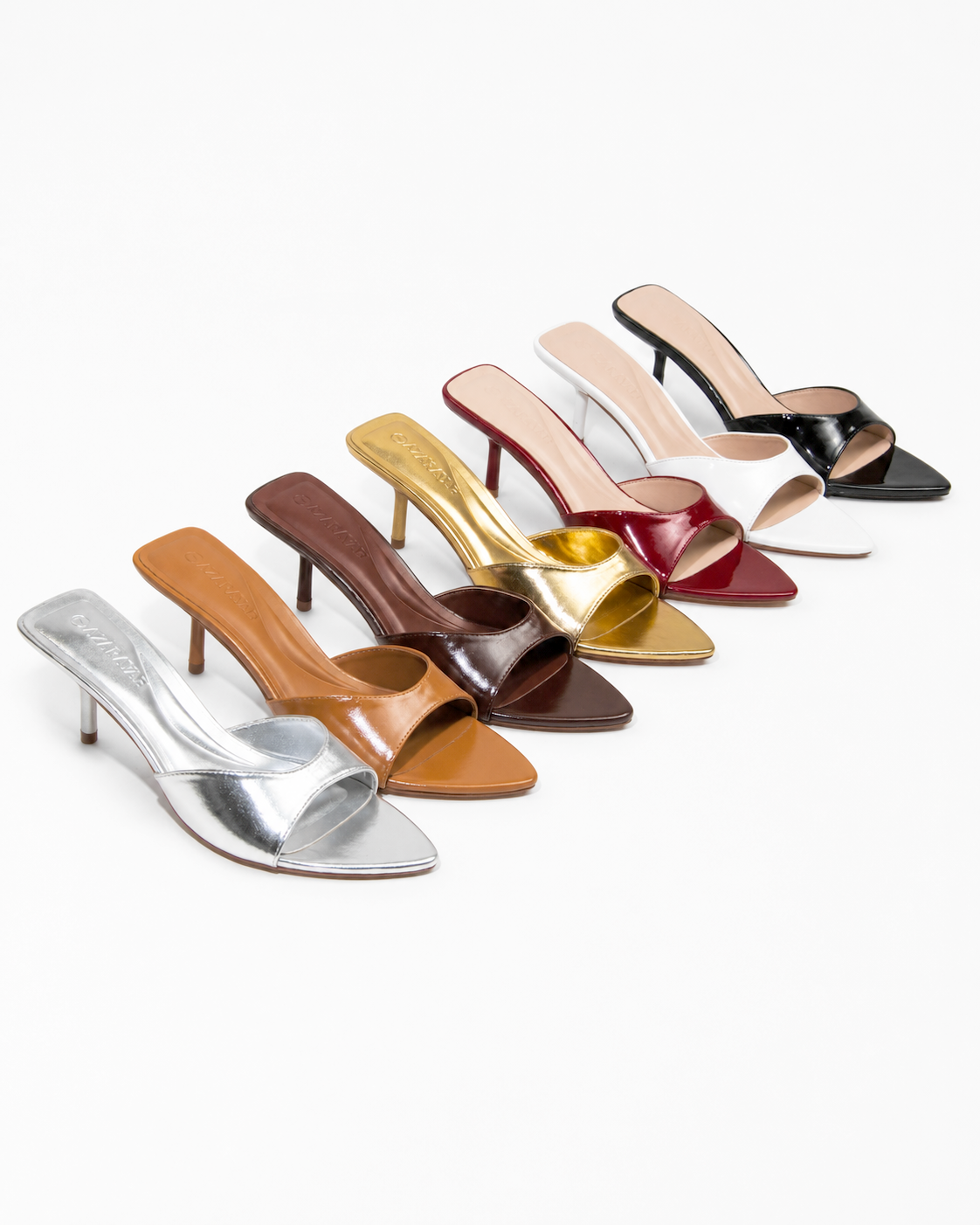 Jawbreaker | Patent Open Toe Stiletto Mule