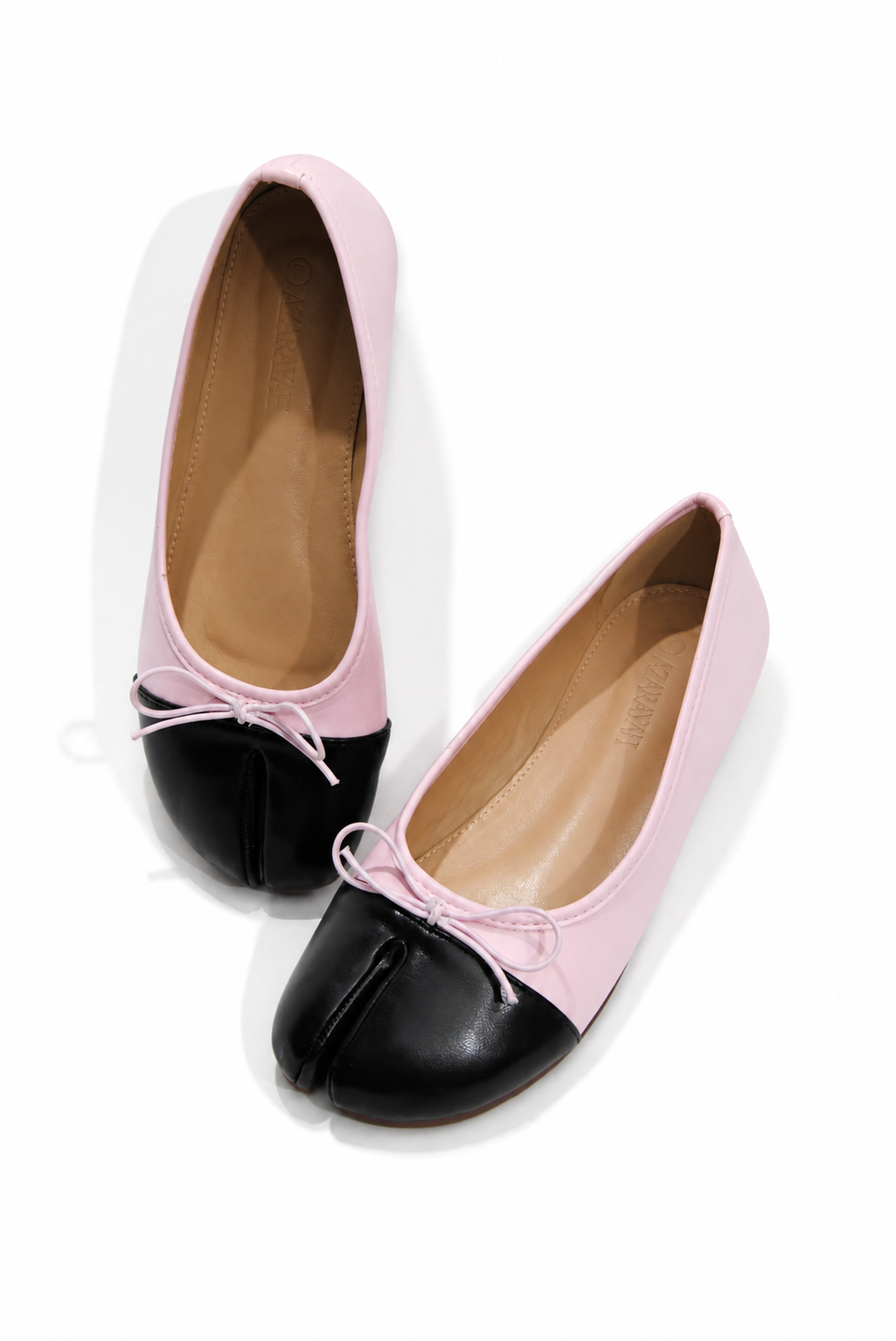 Kamara | Two Tone Bow Split Toe Tabi Flat