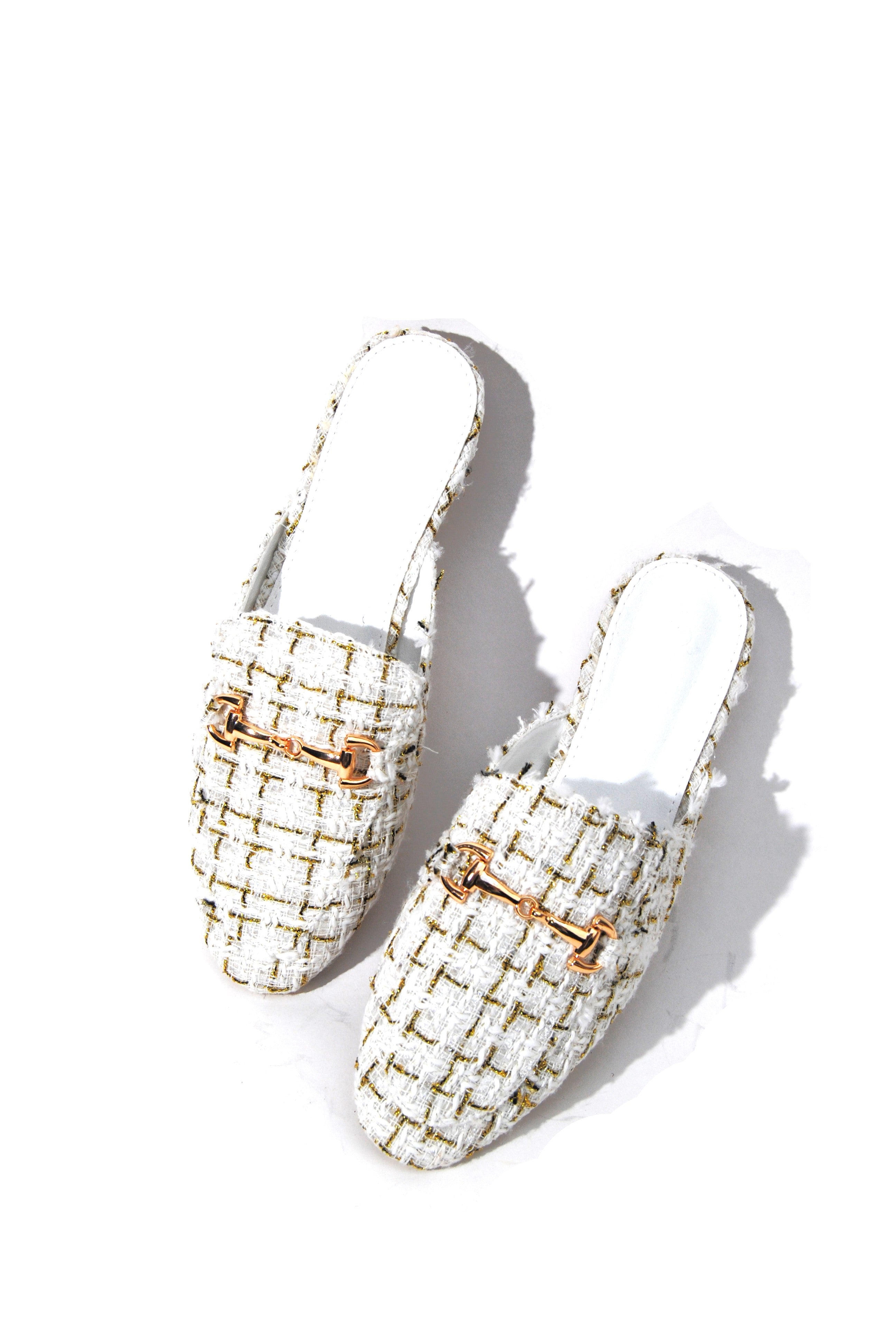 Makai Tweed Slip On Flat Mule