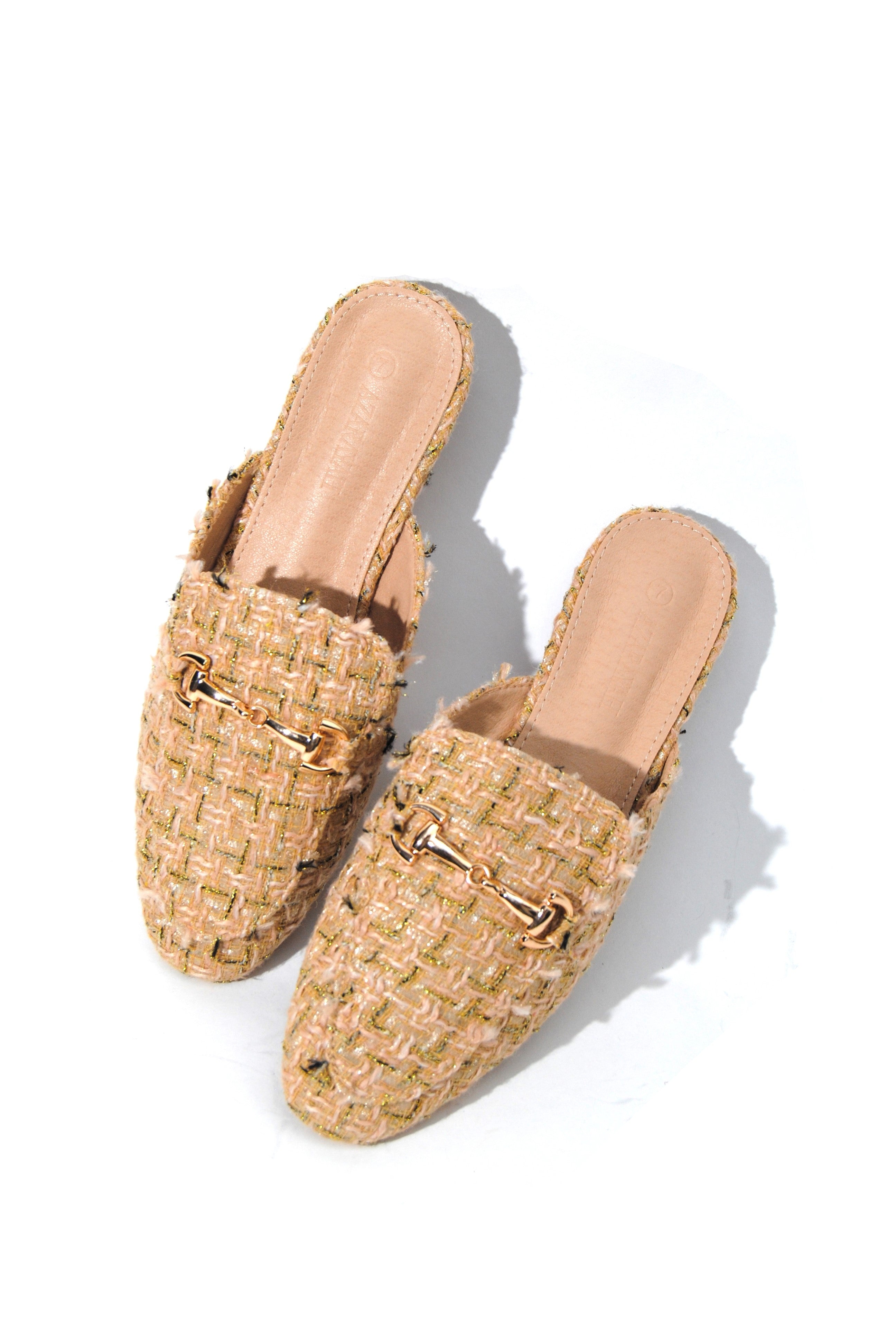 Makai Tweed Slip On Flat Mule