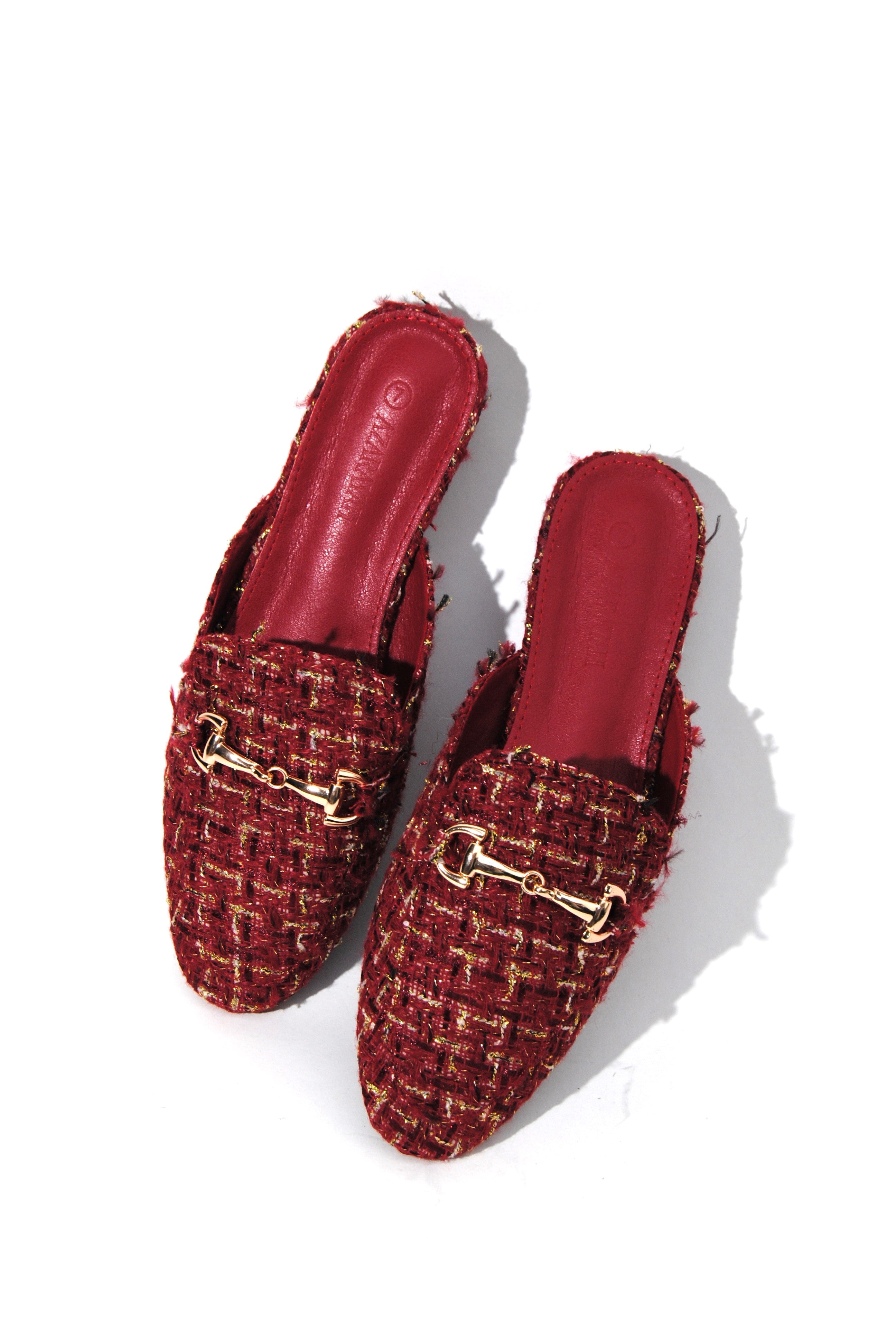 Makai Tweed Slip On Flat Mule