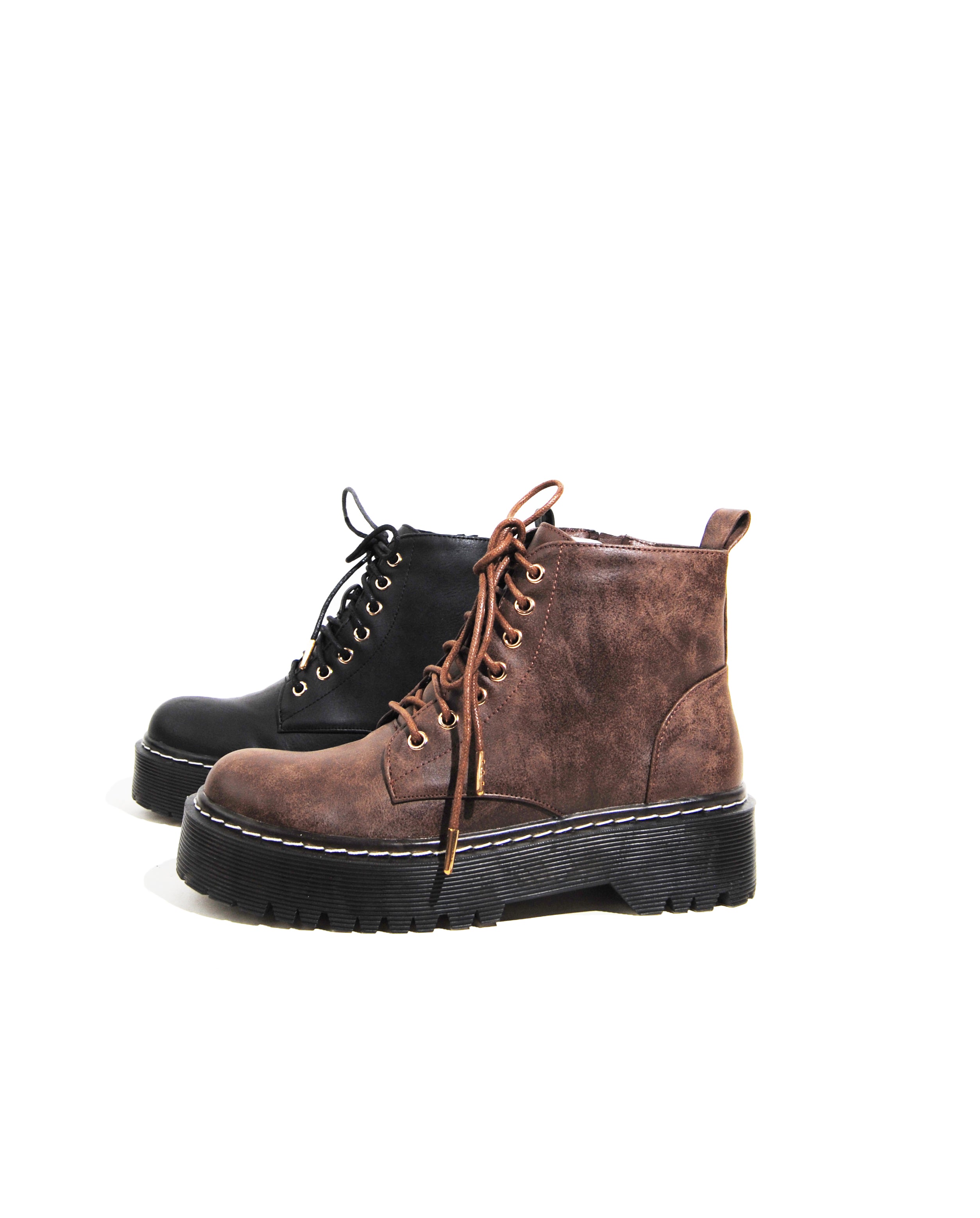 Chelsea Rubber Women Lug Sole Combat Biker Boots