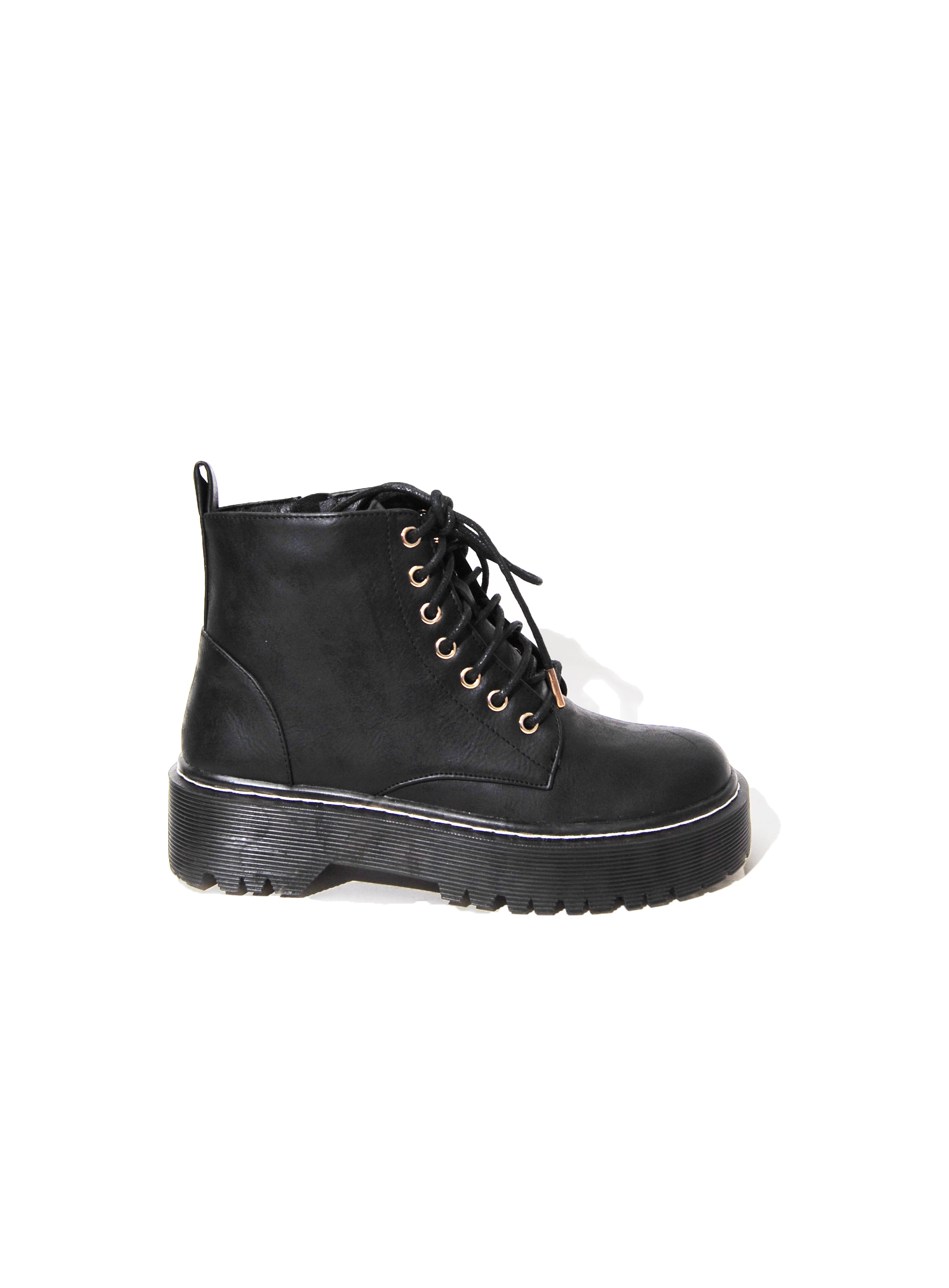 Chelsea Rubber Women Lug Sole Combat Biker Boots