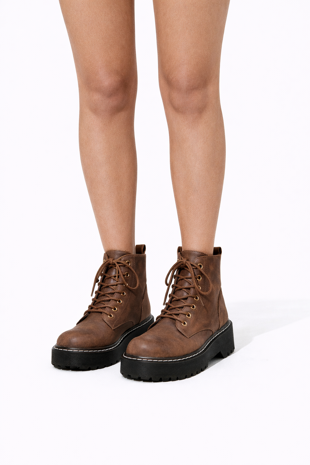 Chelsea Rubber Women Lug Sole Combat Biker Boots