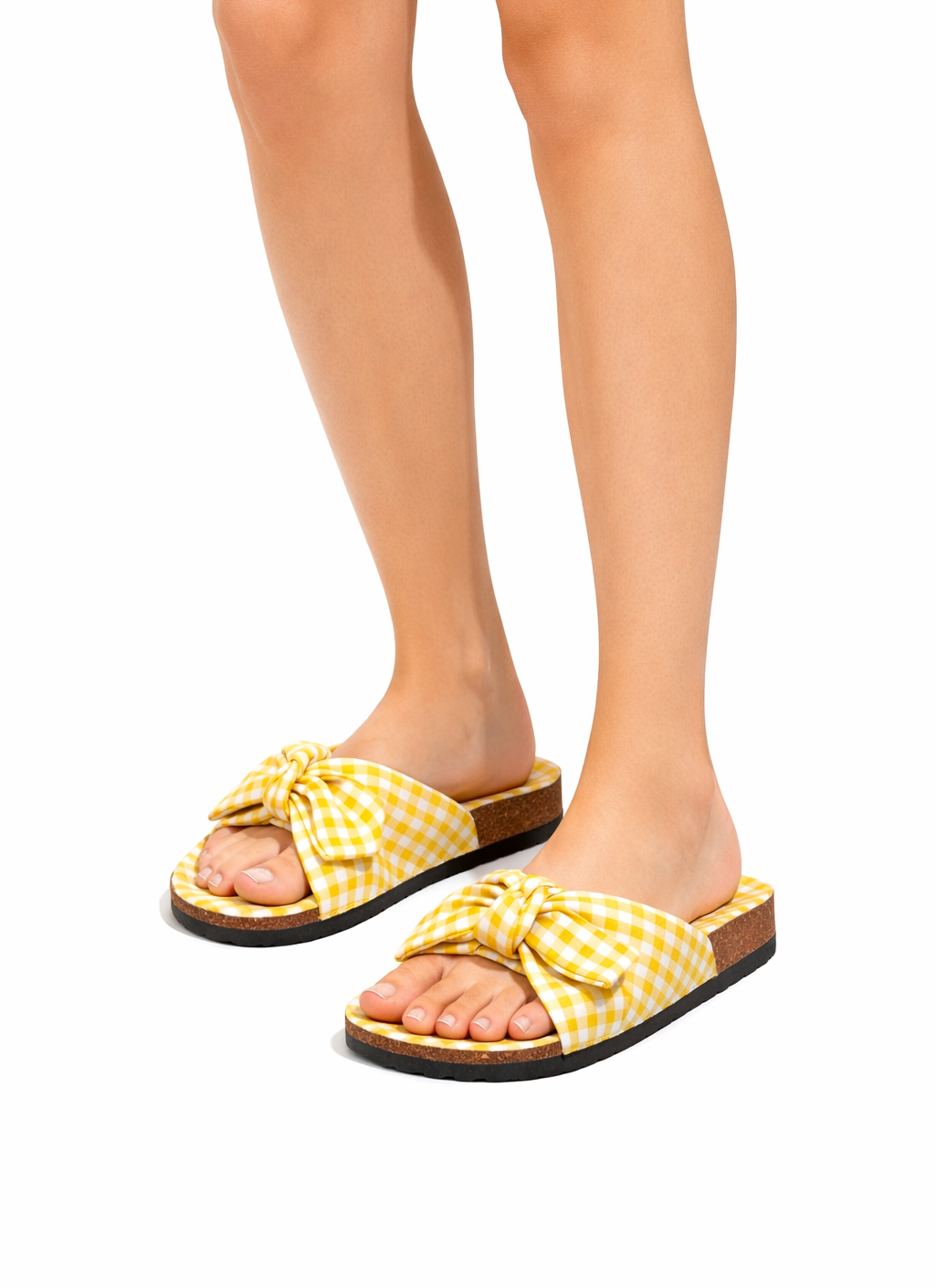 Picnic | Gingham Bow Slide Flat Slip-On Summer Sandal
