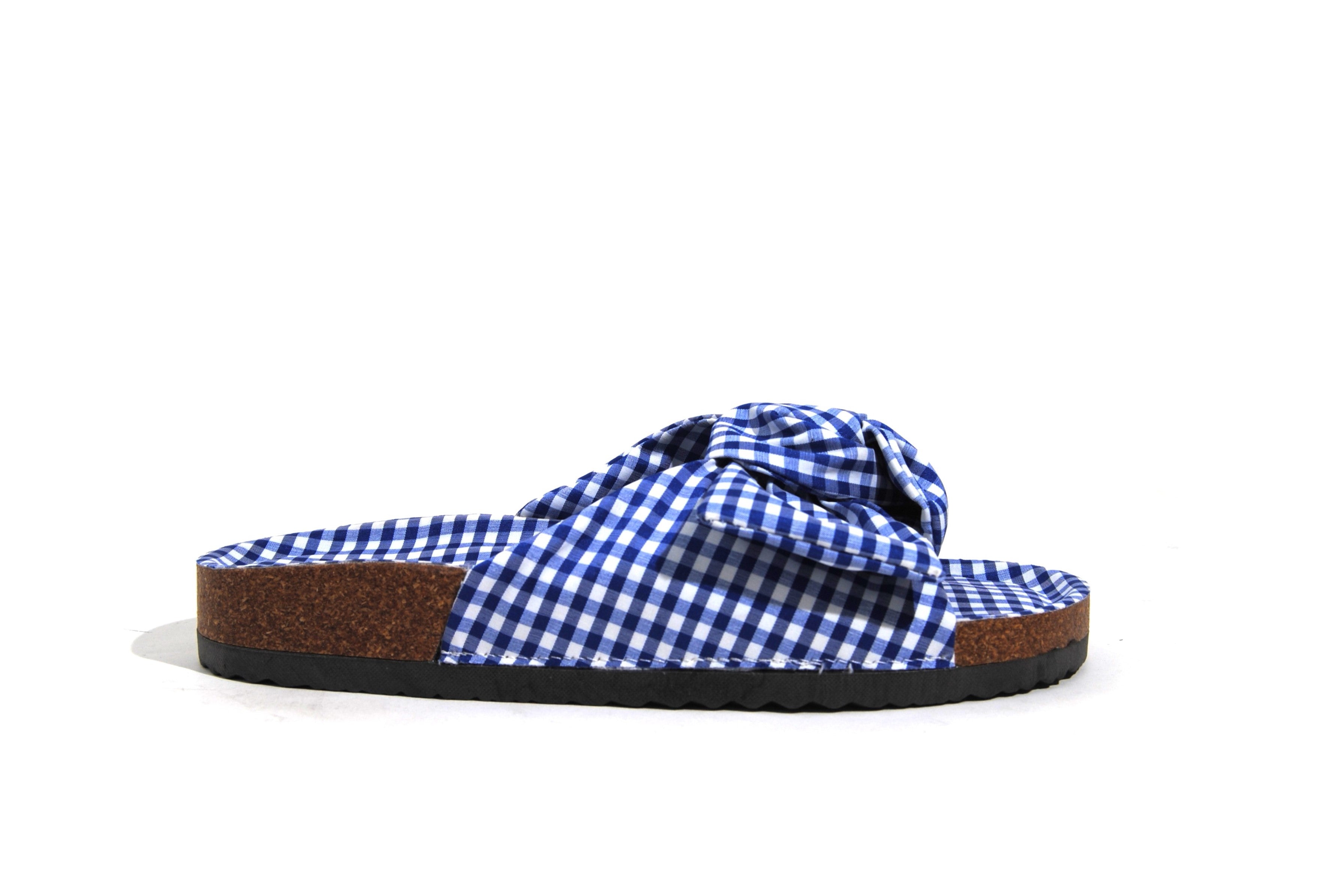 Picnic | Gingham Bow Slide Flat Slip-On Summer Sandal