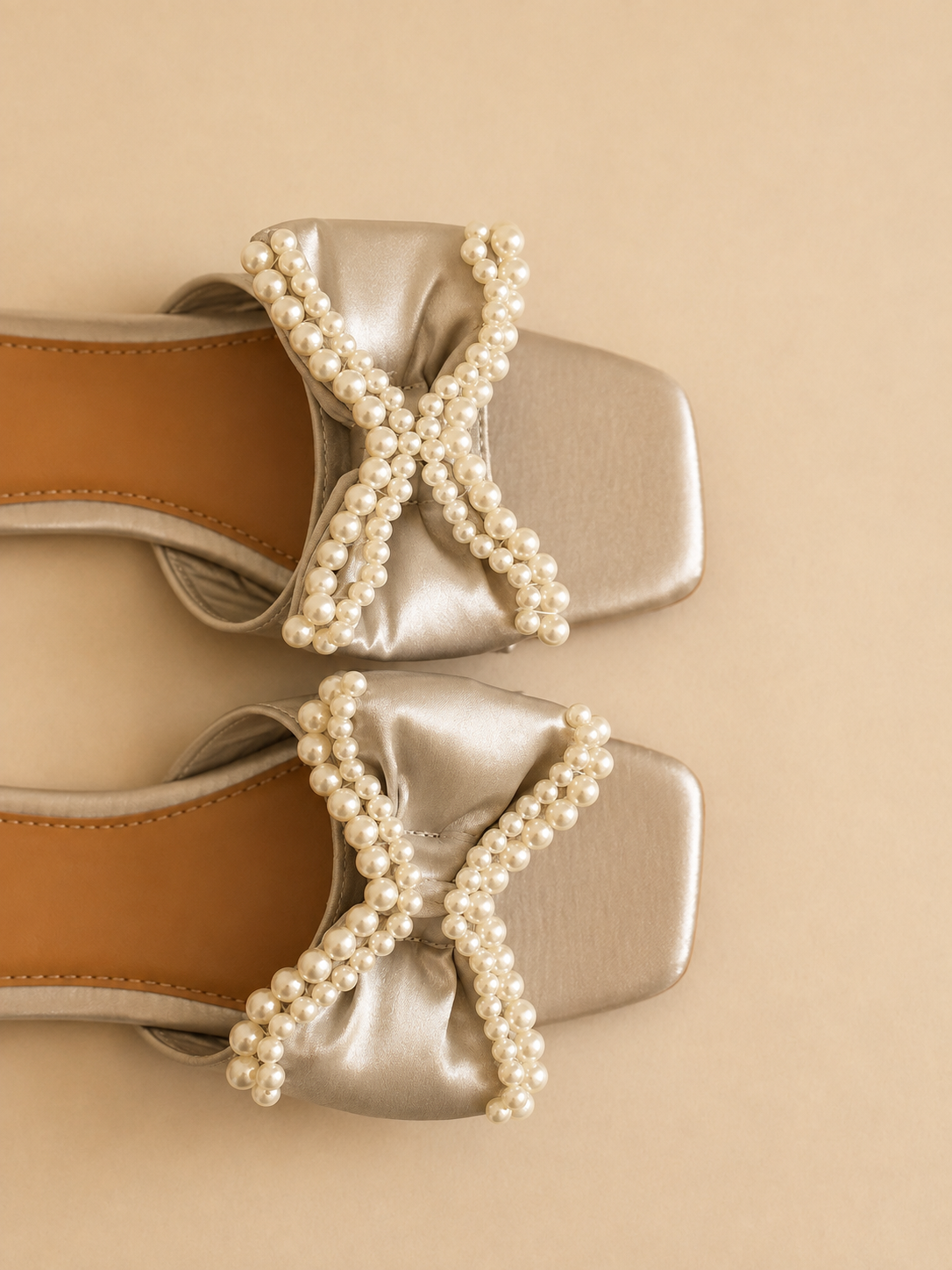 Sierra | Pearl Satin Bow Sandal