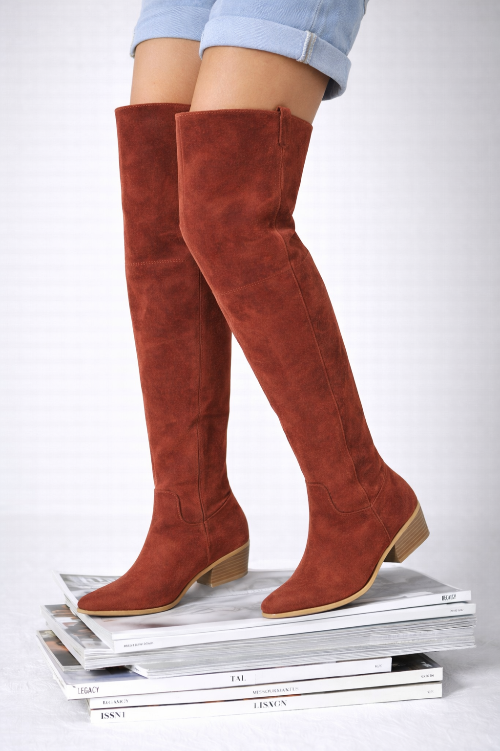 Real Deal | Over Knee-High Low Block Heel Pointy Boot