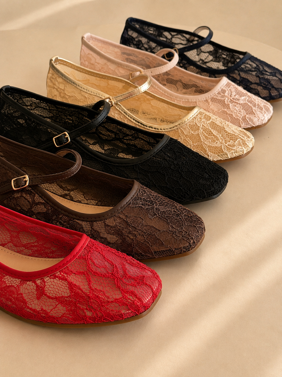 FRIXIE | Sheer Lace MaryJane Ballet Flat