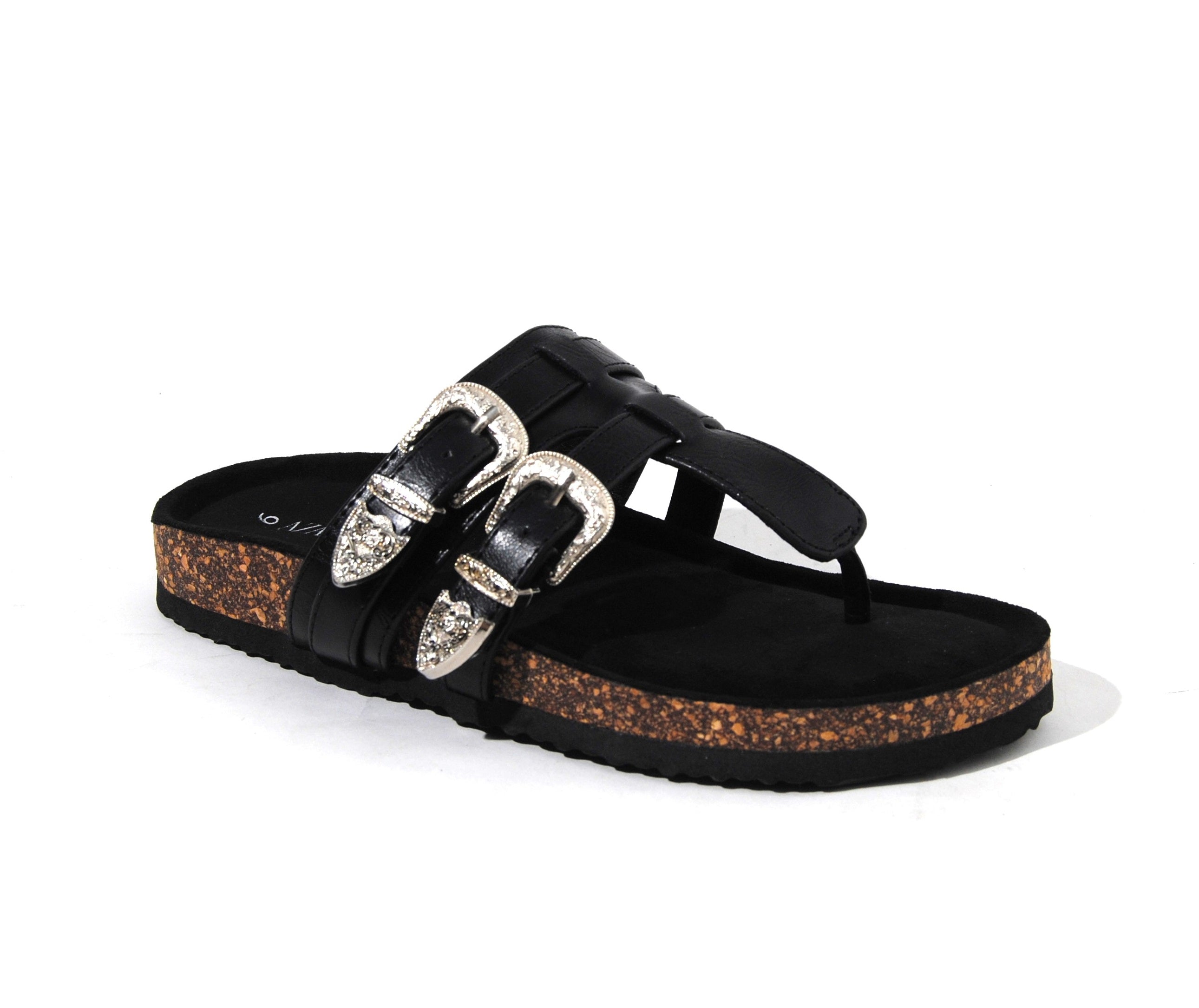 Saddle | Women Dual Western Buckle Sandals