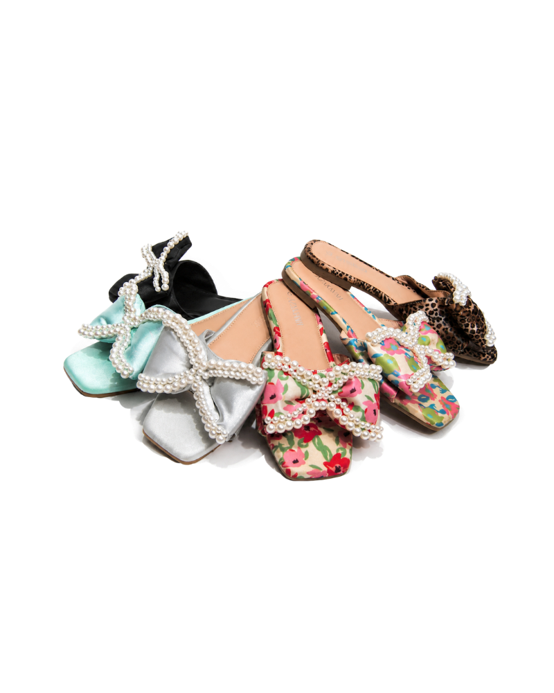 SIERRA | Pearl Satin Bow Sandal