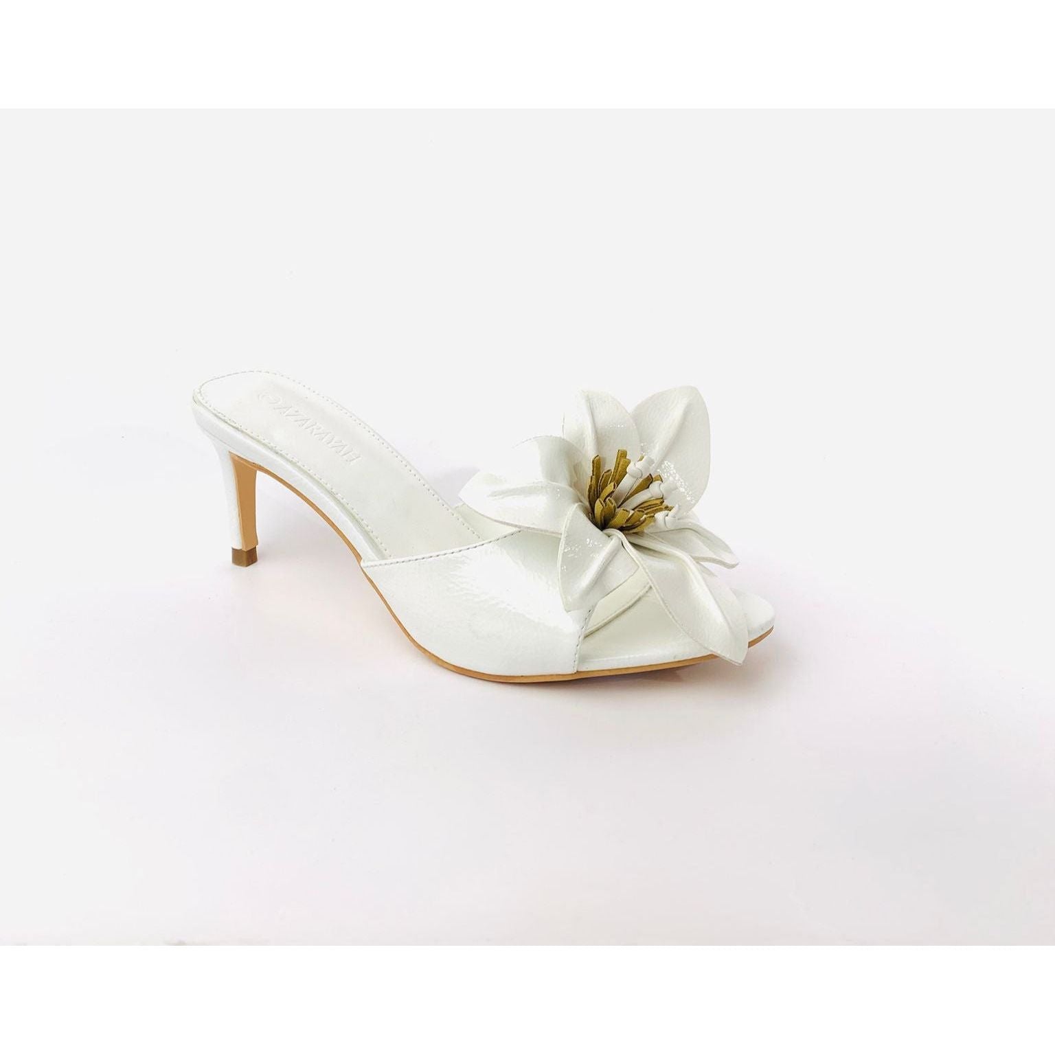 Springs - Women Flower Embellished Patent Pu Kitten Heel