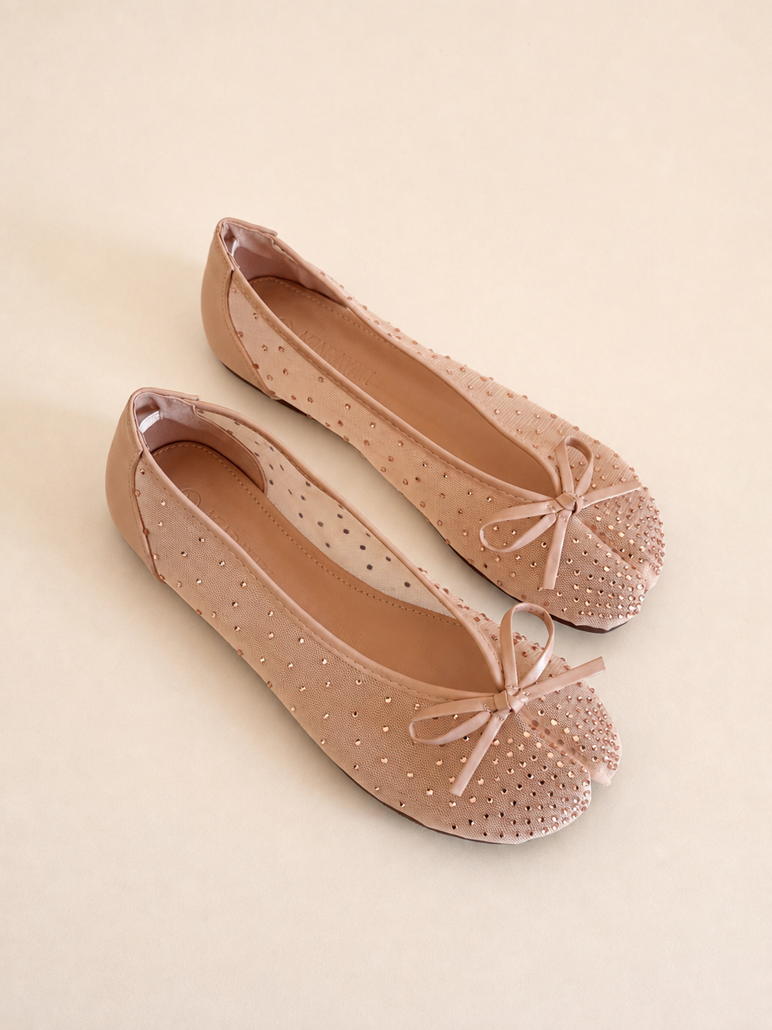 KENDAL | Rhinestone Mesh Tabi Ballet Flat
