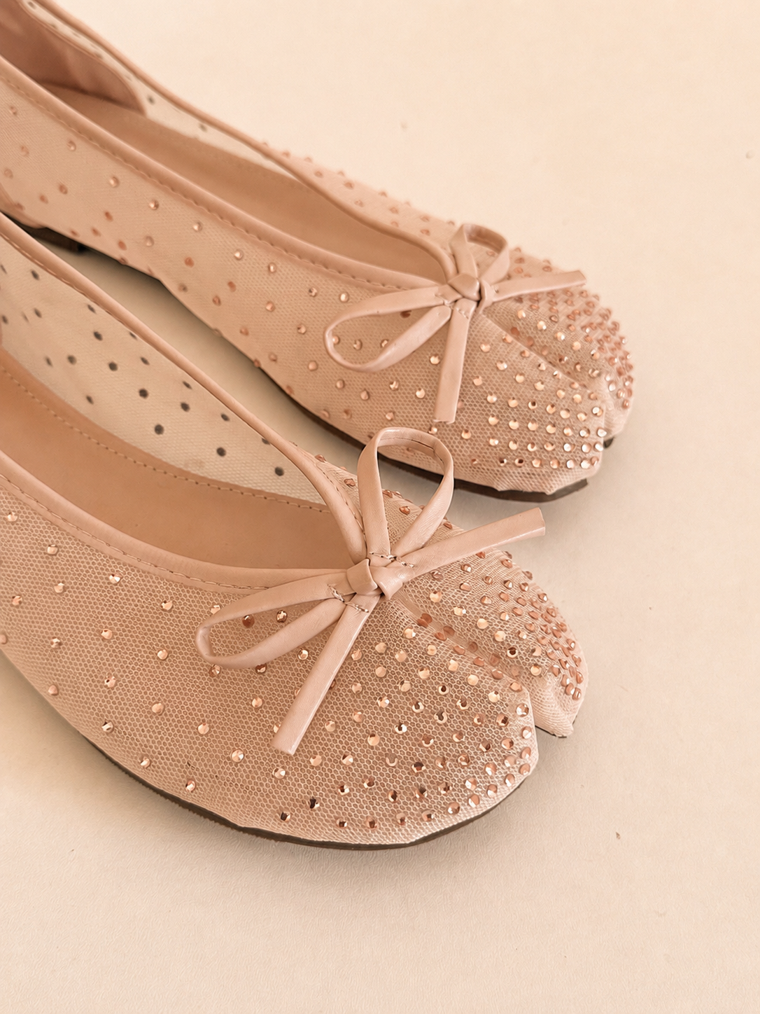 KENDAL | Rhinestone Mesh Tabi Ballet Flat