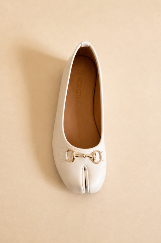 Biana | Tabi Ballet Flat with Gold Hardware