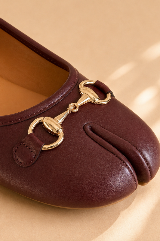 Biana | Tabi Ballet Flat with Gold Hardware