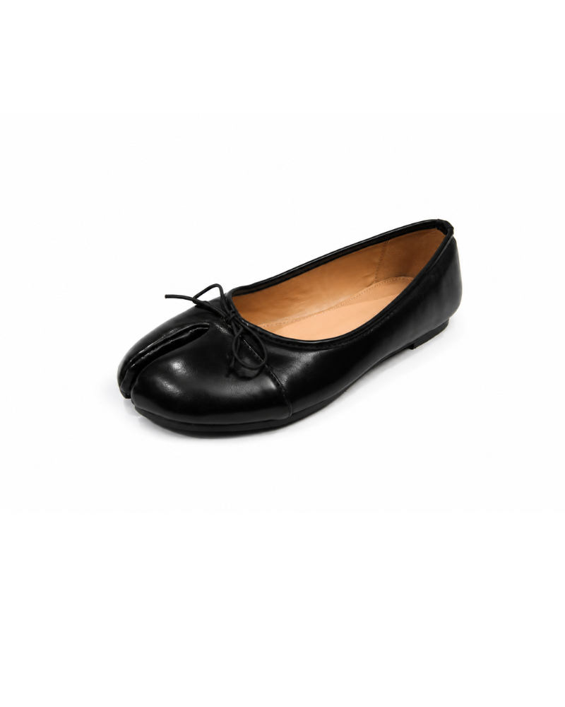 Kamara | Two Tone Bow Split Toe Tabi Flat