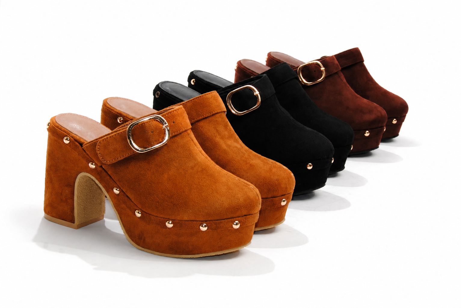 Title: WALKING – Studded Platform Clog Mule