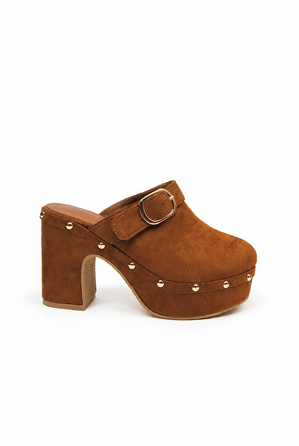 Title: WALKING – Studded Platform Clog Mule