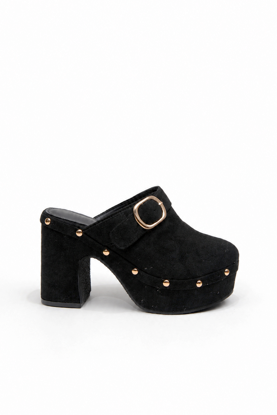Title: WALKING – Studded Platform Clog Mule