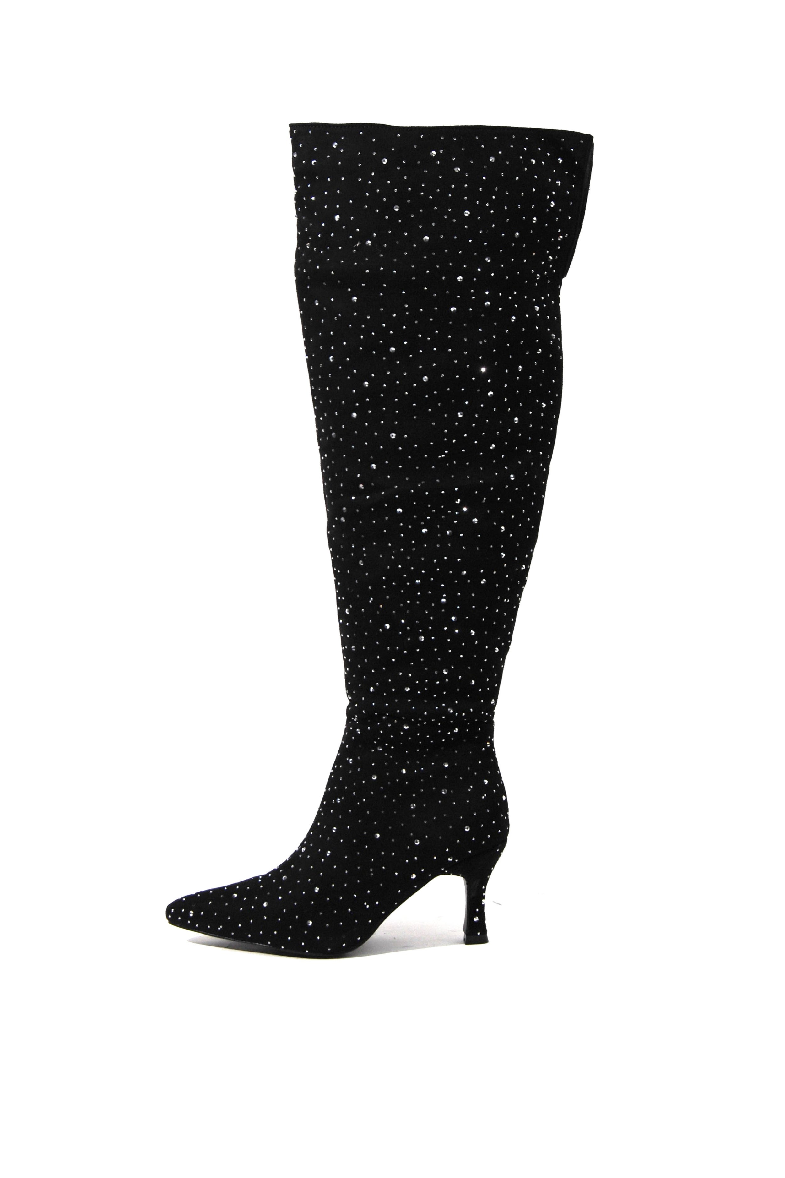 Brillante Rhinestone Over-the-Knee Boot