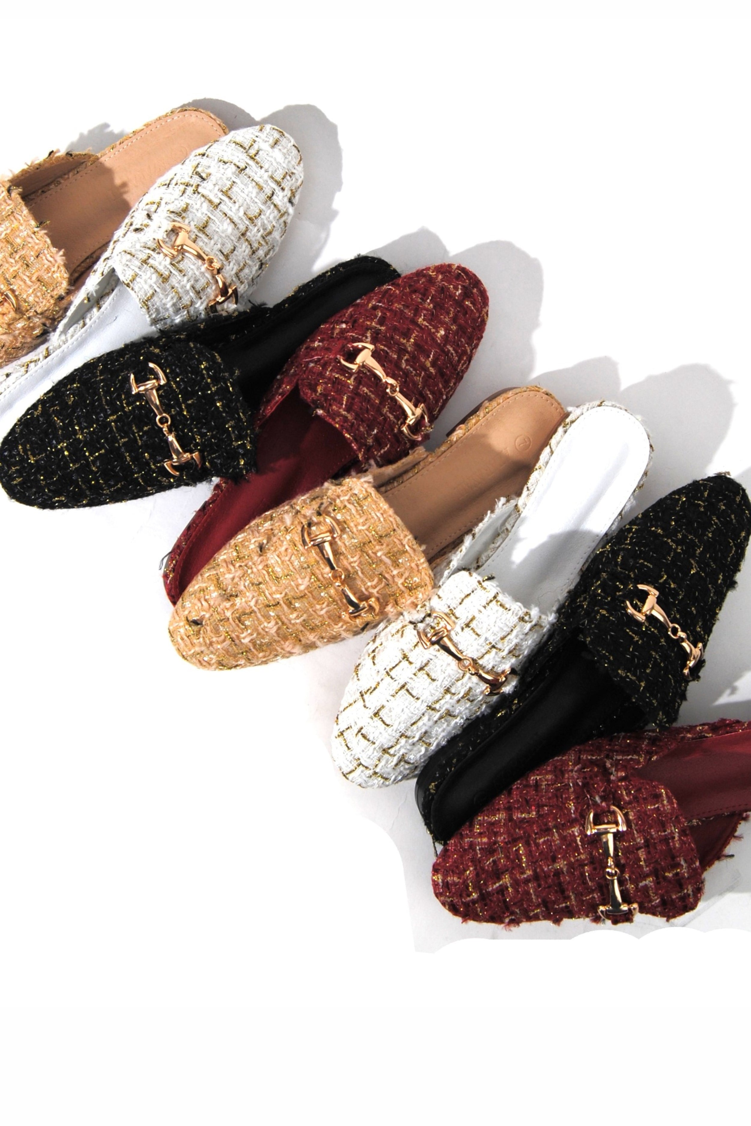 Makai Tweed Slip On Flat Mule