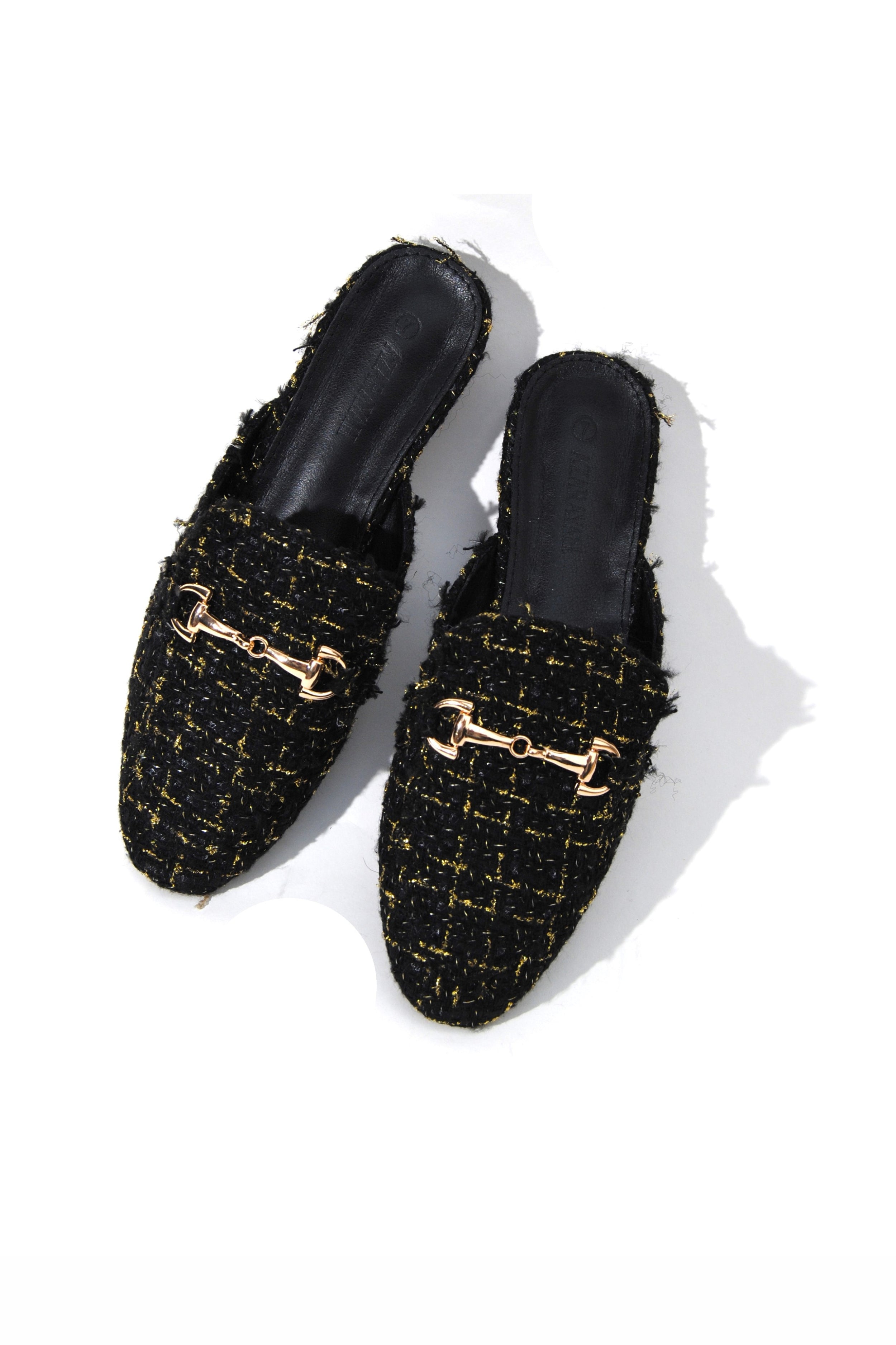 Makai Tweed Slip On Flat Mule