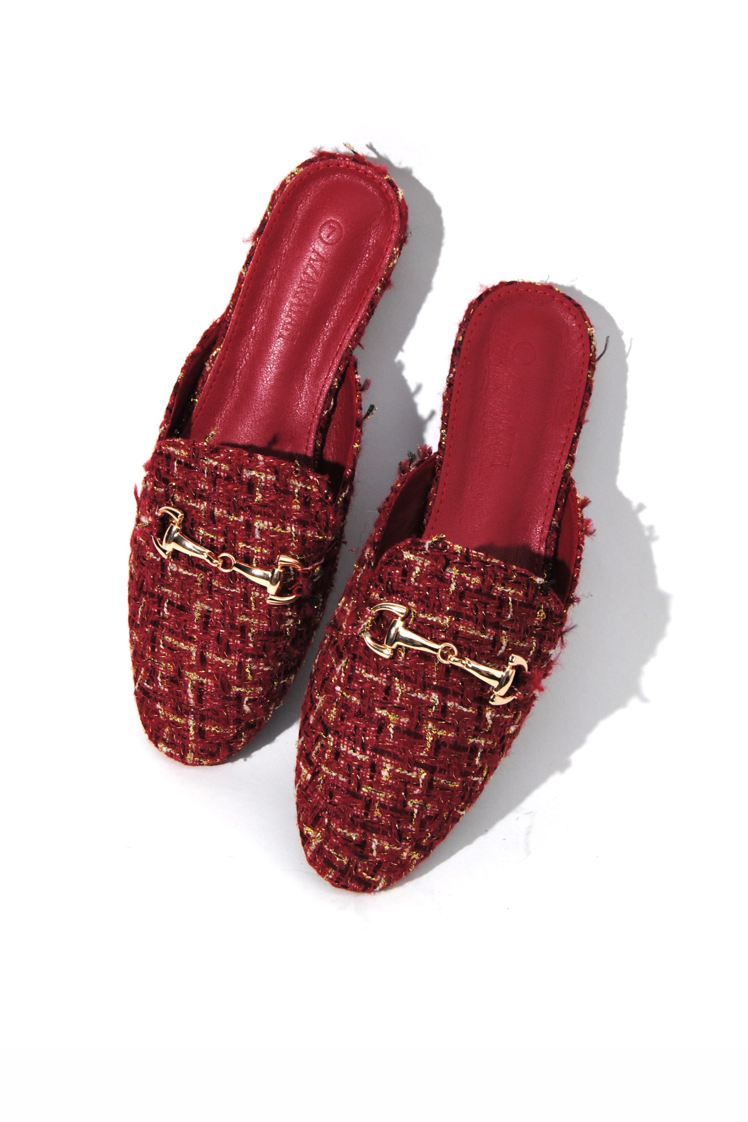 Makai Tweed Slip On Flat Mule