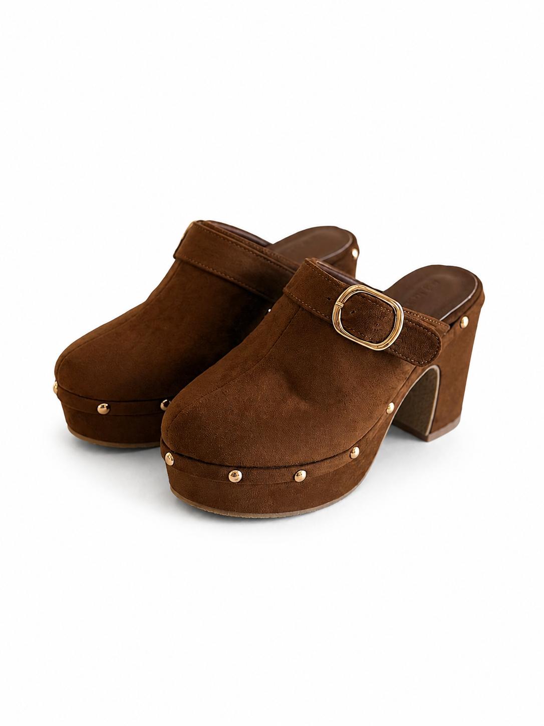 Title: WALKING – Studded Platform Clog Mule