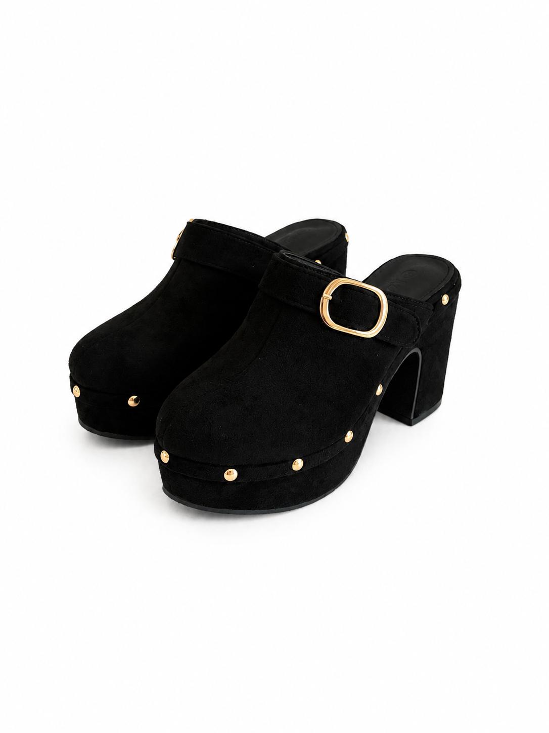 Title: WALKING – Studded Platform Clog Mule