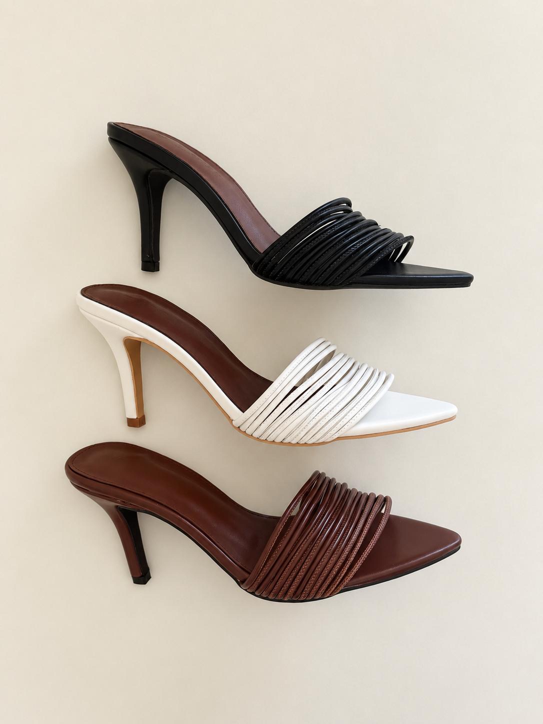 Delight | Multi-Strap Pointed Toe Mule Heel