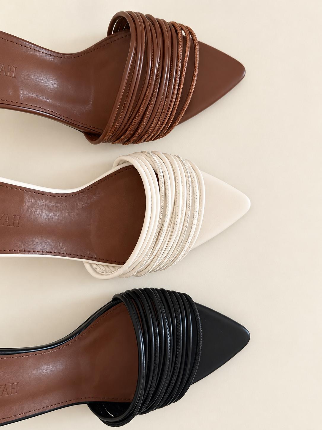 Delight | Multi-Strap Pointed Toe Mule Heel