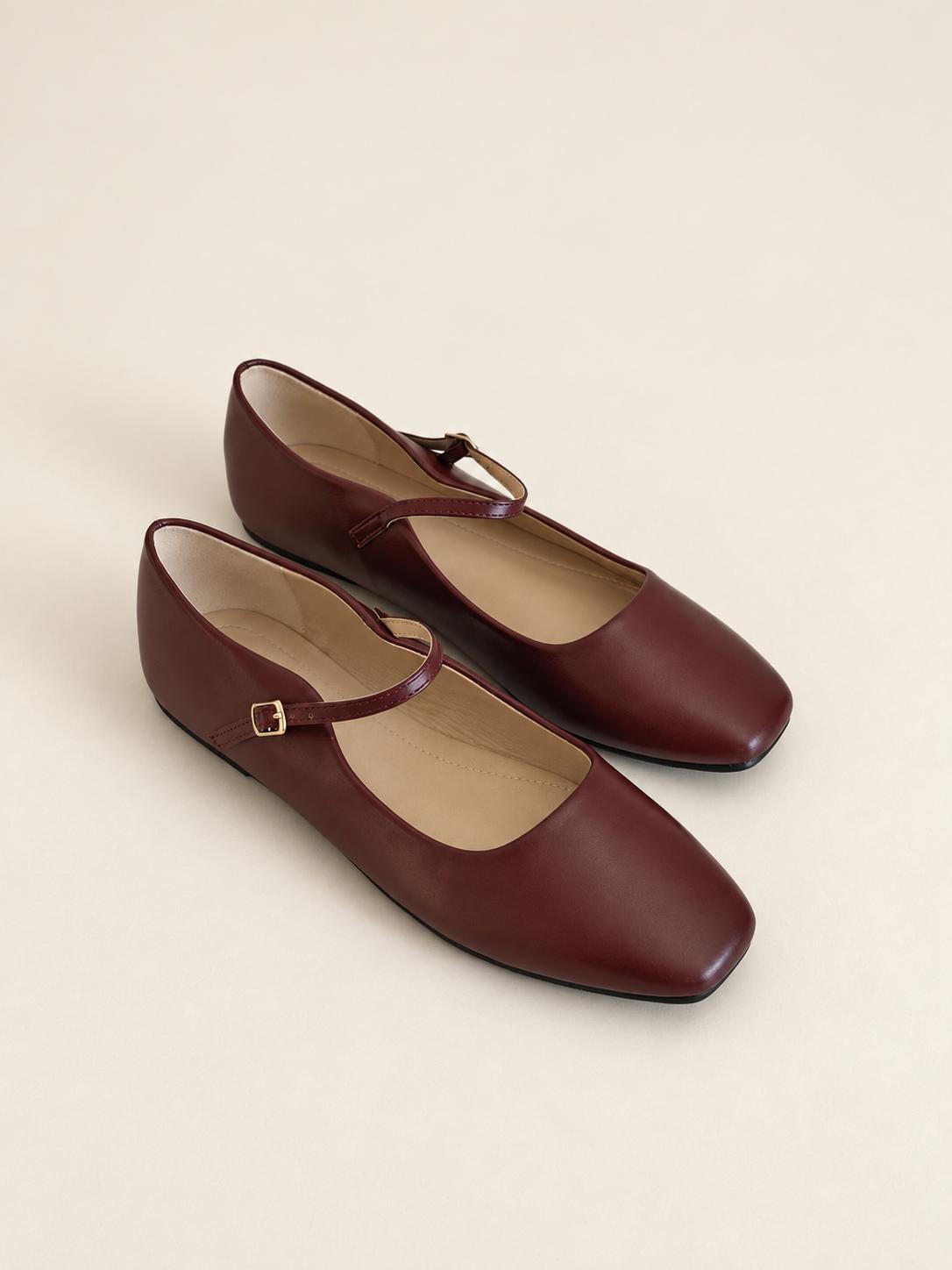 Another Life | PU Almond Maryjane Toe Flat