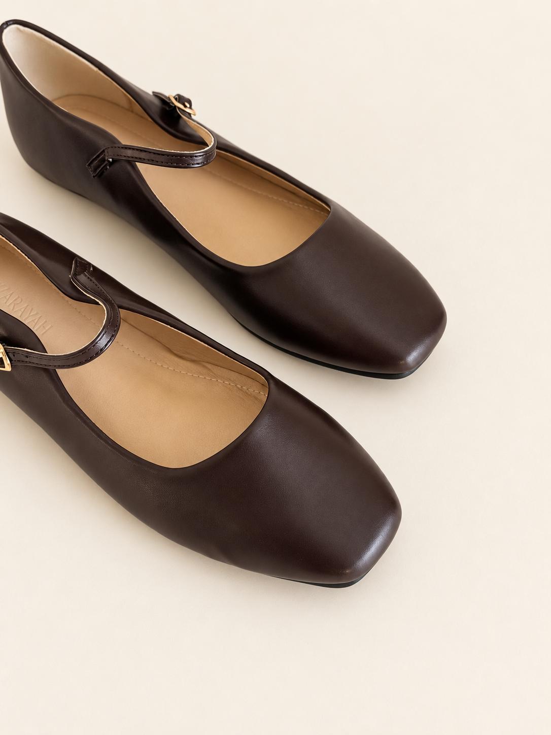 Another Life | PU Almond Maryjane Toe Flat