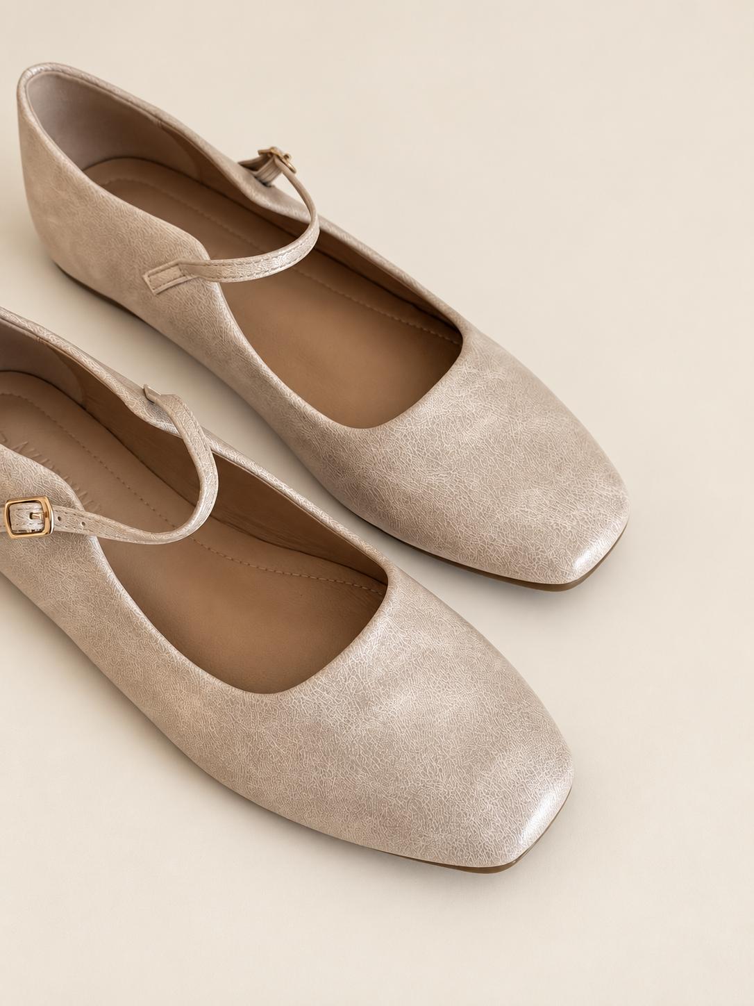 Another Life | PU Almond Maryjane Toe Flat