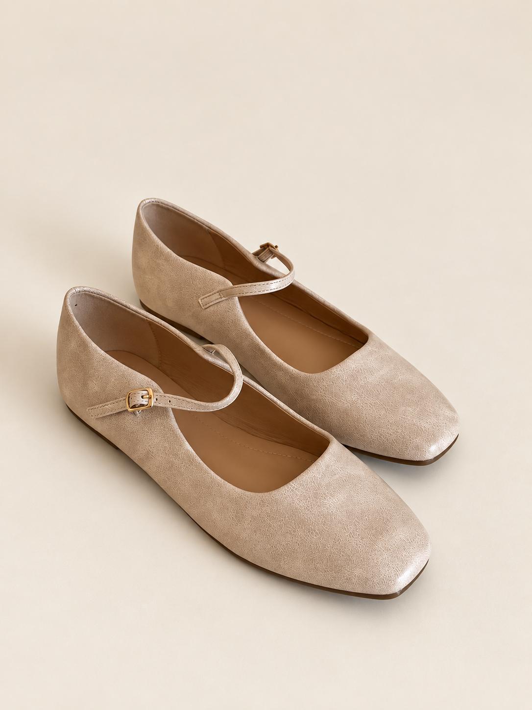 Another Life | PU Almond Maryjane Toe Flat