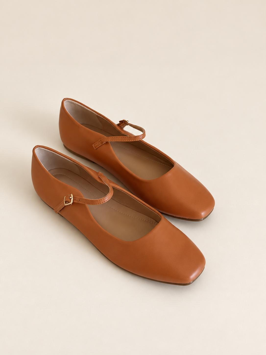 Another Life | PU Almond Maryjane Toe Flat