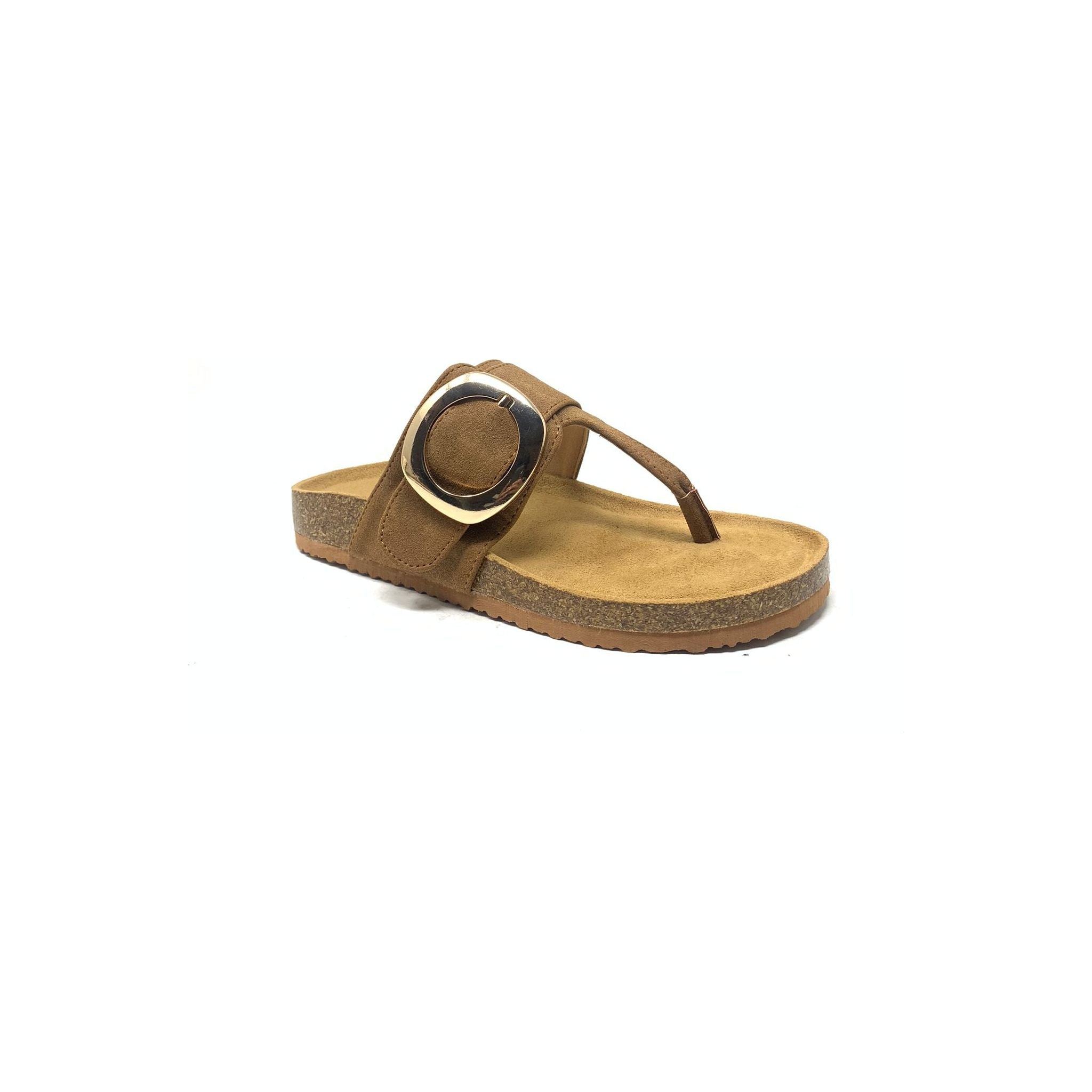 Stroll - Women Buckle T Strap Open Toe Sandals