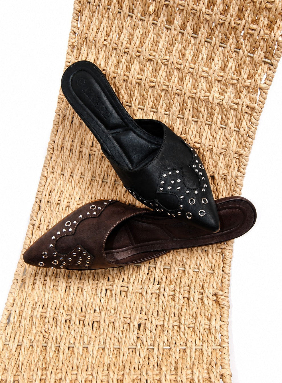 CORSET | Stud Lace-Up Mule Wood Heels