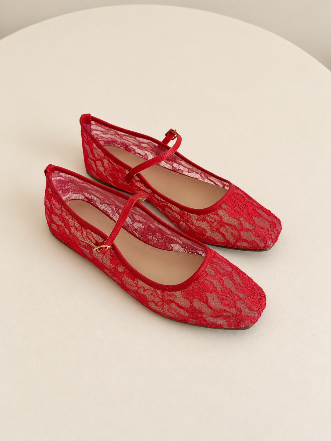 Frixie | Sheer Lace MaryJane Ballet Flat