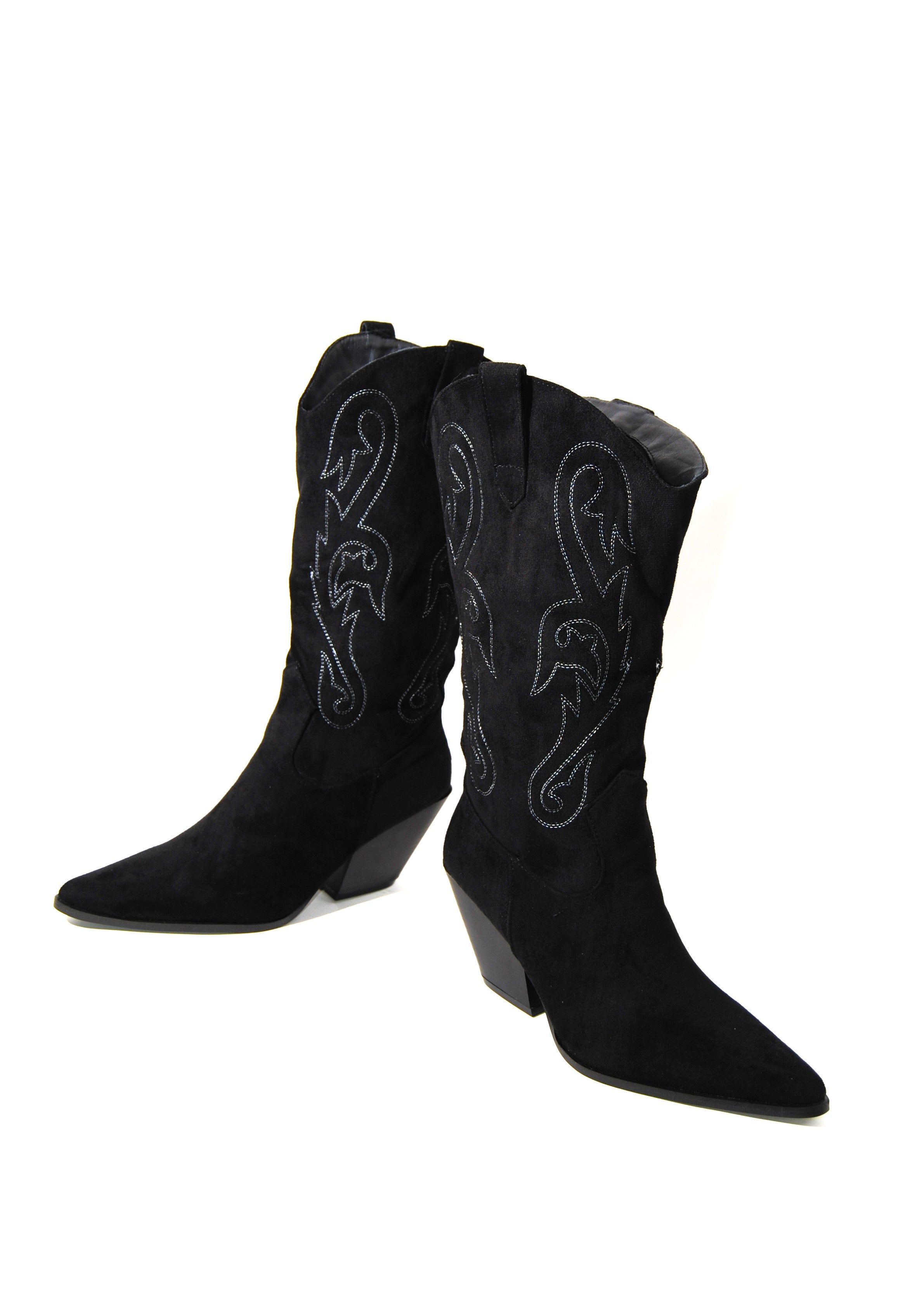 Yall Western Suede Boot – Black, Brown & Tan