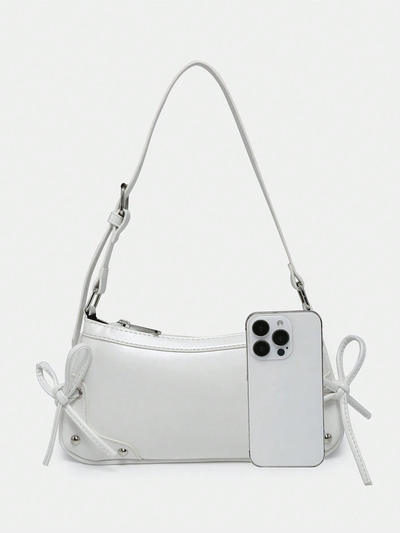 1Pc Vintage Tie-Up Bow Decor Shoulder Bag with Drop-Side Design, Leopard Print, Suitable for Dates, Outings, Parties